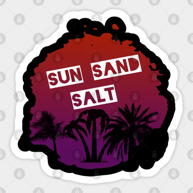 Sun Sand Salt, Hello Summer Vintage Funny Surfer Riding Surf Surfing Lover Gifts Sticker by Customo